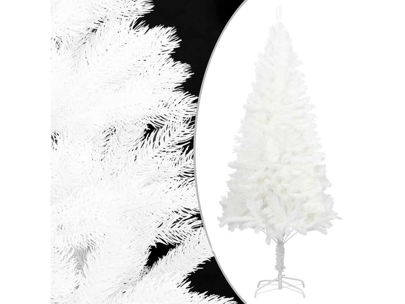  Sapin de noël, arbre de noël artificiel pré-éclairé et boules blanc 150 cm  - Conforama A