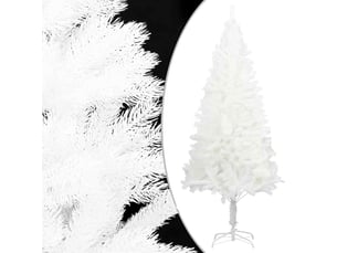 Sapin de noël, arbre de noël artificiel pré-éclairé et boules blanc 150 cm