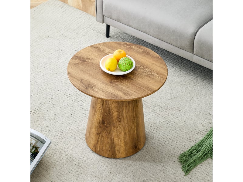  Table d’appoint ronde ø50 cm mdf bois naturel hauteur 48 cm table basse salon  - Conforama D