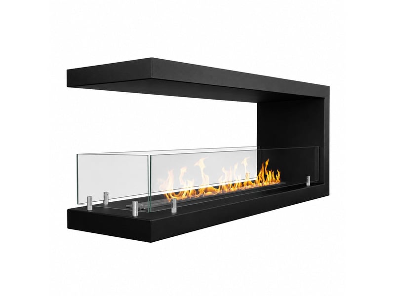Maratea 120 - cheminée bioéthanol encastrable à trois faces 120x50x30 cm avec brûleur en acier de 1,25 l - Conforama A