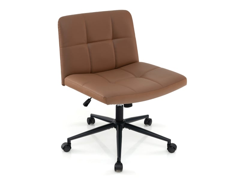 Chaise de bureau réglable forme de u 70 x 70 x 79-87 cm confort durable design moderne en cuir pu marron 20_0011085  - Conforama A
