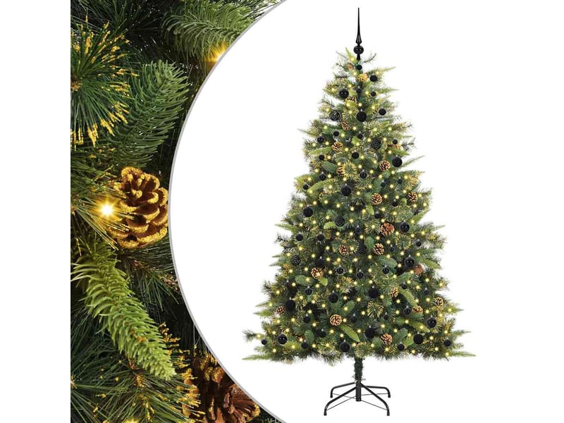 Sapin de noël artificiel, arbre de noël avec branches pliables et cônes 210 cm shl9961 - Conforama A