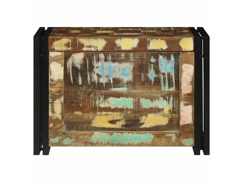  Boîte de rangement, coffre de rangement marron et noir 60x40x41 cm bois recyclé  - Conforama E