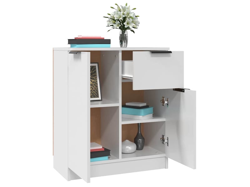  Buffet - bahut - meuble de rangement blanc 60x30x70 cm bois d'ingénierie  - Conforama E