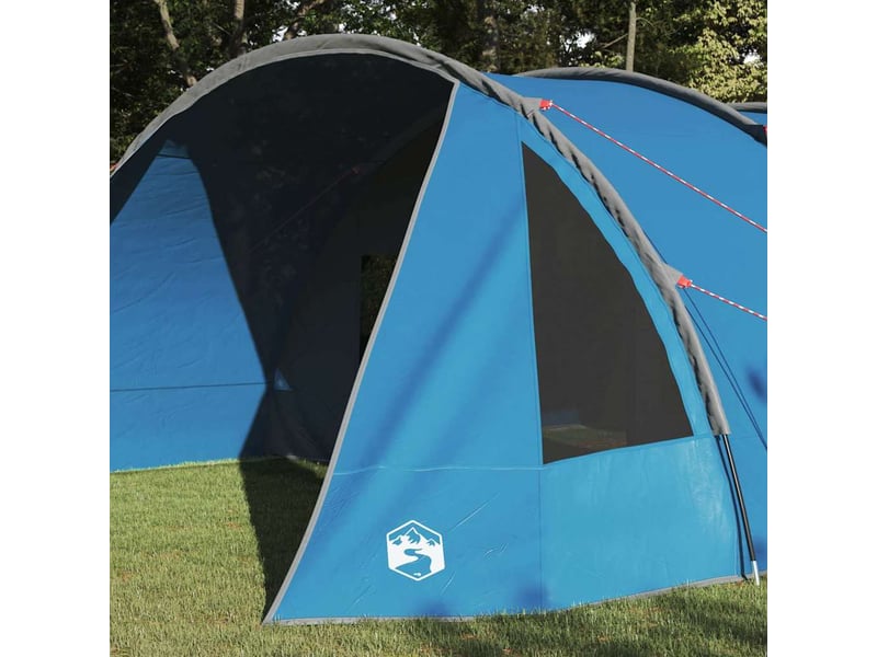  Tente tunnel, tente de camping 6-persoons 6 personne bleu et gris shl90143  - Conforama C