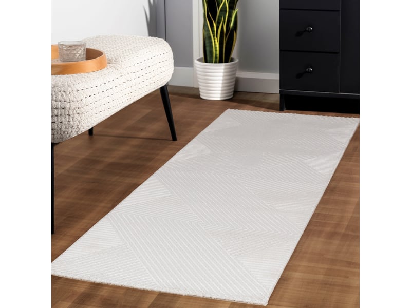 Tapis noa laineux à motif en relief crème 160x230cm SAHARA1602301115CREAM - Conforama C