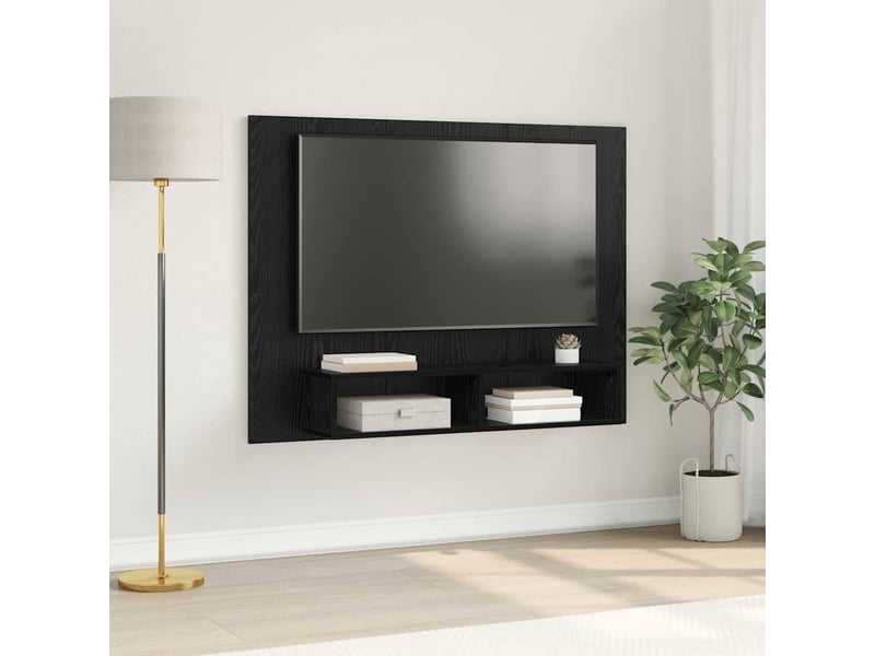  Ensemble meuble tv - banc tv - meuble de rangement 120 x 23,5 x 90 cm chêne noir  - Conforama B