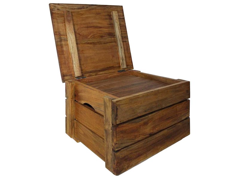 Ensemble de caisse de rangement 2 pcs bois d'acajou massif - Conforama E
