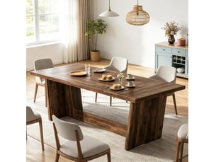 Table à manger rectangulaire en bois marron 120 x 50 x 76 cm, pour 6 à 8 personnes