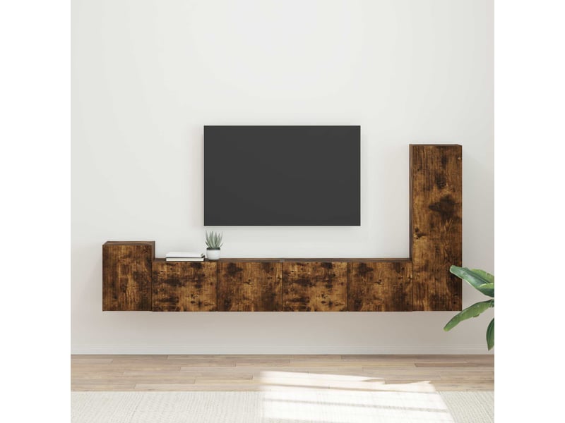  Ensemble meuble tv - banc tv - meuble de rangement 3 pcs chêne fumé bois d'ingénierie  - Conforama B