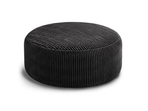 Fauteuil pouf rond 143x143x55 cm mousse à mémoire de forme noir