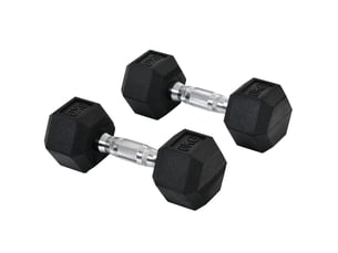 Haltères hexagonaux 2 x 6 kg en métal noir