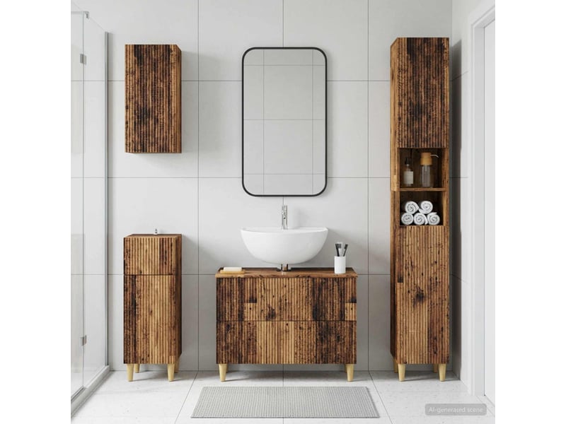  Ensemble de 4 pièces d'armoires de salle de bain arnhem cf63248  - Conforama B