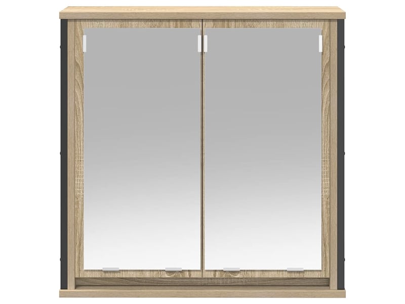  Armoire murale de bain, meuble de rangement miroir chêne sonoma 60x21x60 cm  - Conforama E