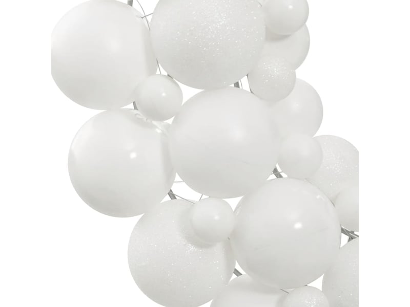  Couronne de noël blanc 45 cm polystyrène  - Conforama C