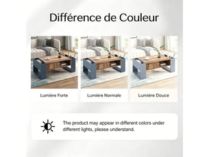 Table basse rectangulaire coloris multicolore <strong></strong> <strong>BrimViber</strong> - 60 cmx111 cm
