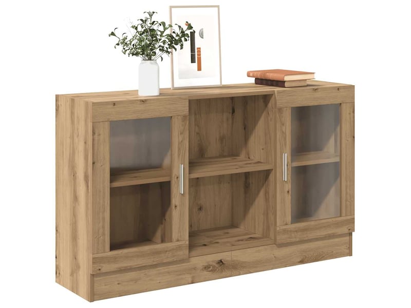  Buffet - bahut - meuble de rangement chêne artisanal 120x30,5x70 cm bois d'ingénierie  - Conforama C