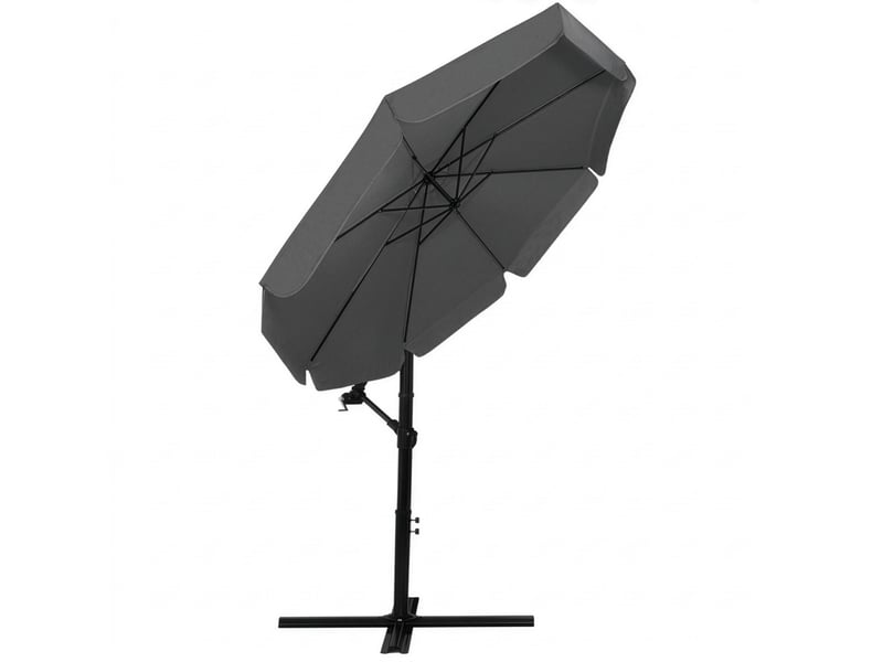 Parasol de jardin springos à bras déporté avec manivelle et housse incluse - Conforama B
