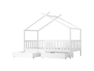 Lit cabane 90x200 cm SOGEU   coloris blanc