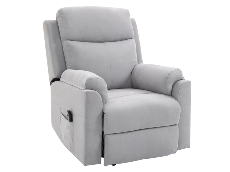  Fauteuil relax releveur électrique tissu aspect lin gris clair 83x89x102 cm  - Conforama B