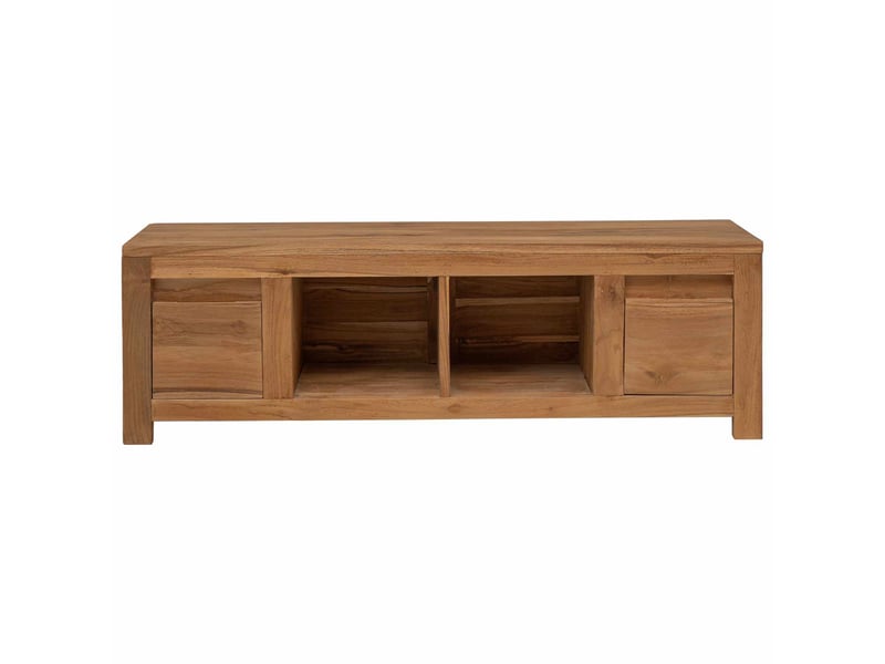  Meuble tv - banc tv - meuble de rangement 110 x 30 x 35 cm naturel bois de teck massif  - Conforama C