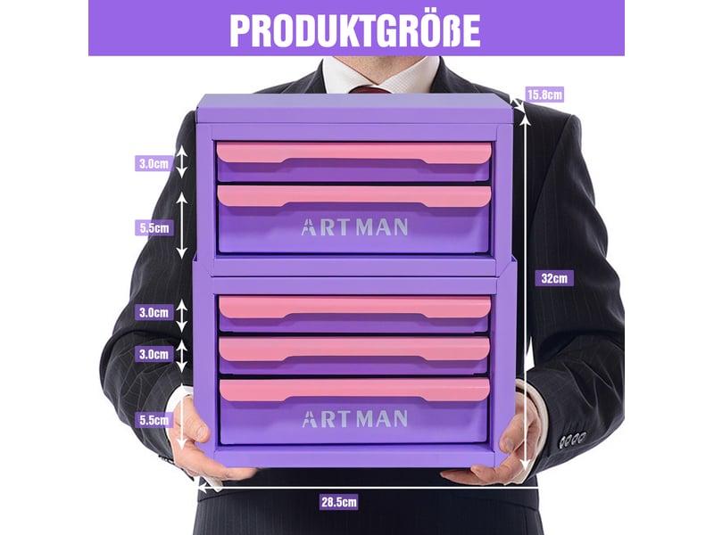 Organisateur de tiroirs, outil magique pour l'ordre des postes de travail, rangement pour articles de bureau, armoire à maquillage – {rose-violet, 2 + 3 niveaux} - Conforama D