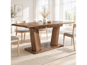 Table à manger extensible avec pieds réglables antidérapants - plateau mdf marron foncé 120 × 80 × 76 cm