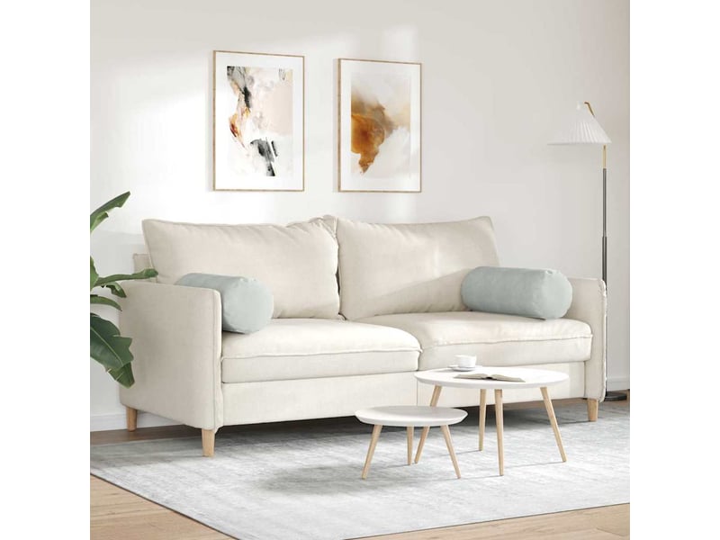 Lot de 2 coussins d'accent, coussins décoratifs, coussins lombaires gris clair ø 25 x 70 cm cf56730  - Conforama D