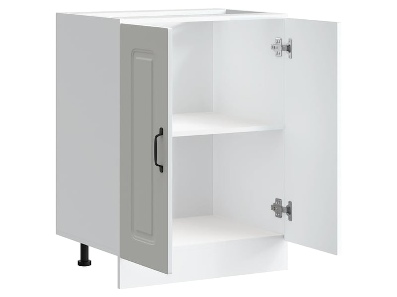 Meuble de cuisine, meuble bas pour évier kalmar blanc 60x46x81,5cm bois ingénierie - Conforama E