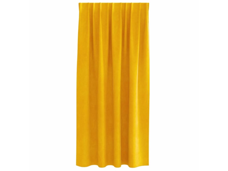  Lot de 2 rideaux, rideaux de fenêtre jaune moutarde 140 x 175 cm velours cf44077  - Conforama D