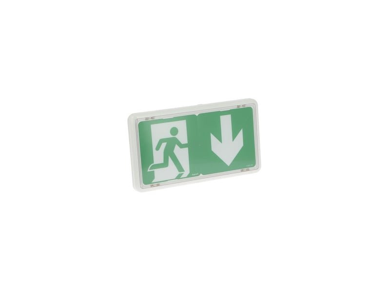 Eclairage de sortie de secours led sati connecte 45 lm 1h ip43 ik07 en saillie ou encastre 417985 - Conforama C