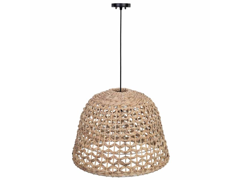 Lampe de plafond en fibre naturelle marron d 48x 35h cm  - Conforama A