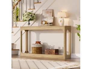 Table basse rectangulaire coloris naturel <strong>CHICFURN</strong> <strong></strong> - 30 cmx140 cm