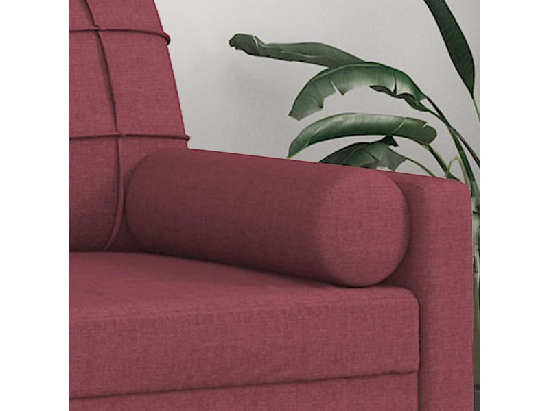  Lot de 2 coussins décoratifs rouge bordeaux ø15x50 cm tissu cf60888  - Conforama E