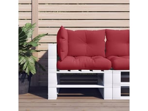 Lot de 3 coussins de palette, coussins de canapé rouge bordeaux tissu cf59703