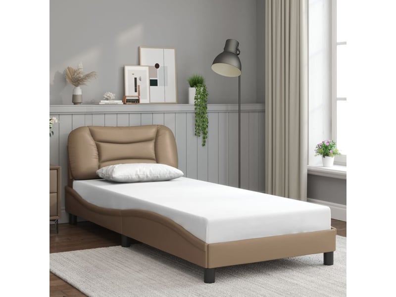  Lit simple- lit adulte -  cadre de lit avec led sans matelas hvar cappuccino 80x200 cm  - Conforama C