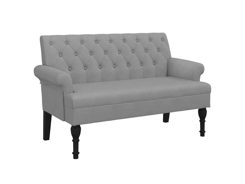  Banc salon, banc interieur avec dossier gris clair 120x62x75,5 cm tissu  - Conforama A