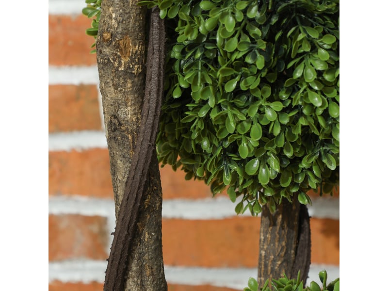  Buis artificiel 115 cm – vert – plante décorative en pot, sans arrosage ni engrais, pour intérieur et extérieur  - Conforama E
