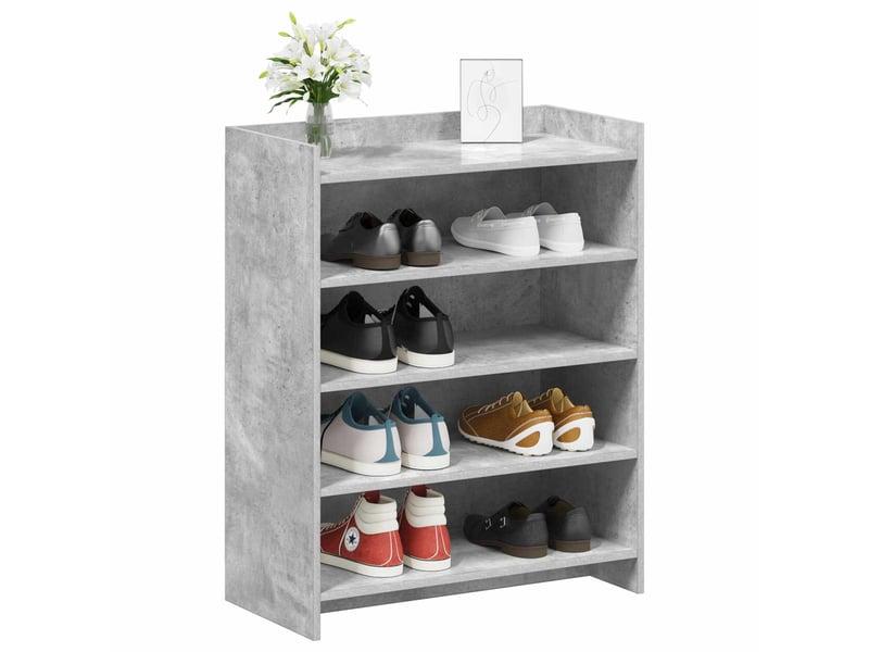  Meuble à chaussure, cabinet à chaussures avec stockage gris béton 73,5x36x92 cm shl6016  - Conforama C