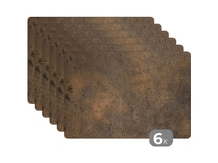 Sets de table impression rouille - fer - marron lot de 6 placemats 45x30