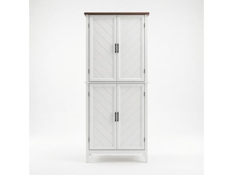 Buffet haut de cuisine 6 niveaux – placard 4 portes vitrées, 4 étagères réglables, meuble design moderne - Conforama A