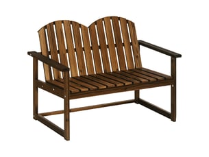 Banc de jardin pour 2 personnes, style rustique, bois de sapin, 114 x 63 x 86 cm