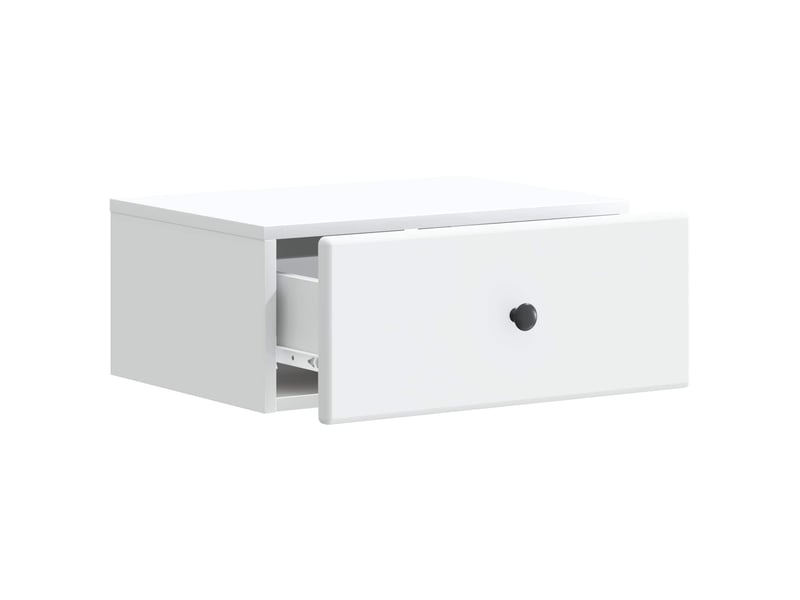  Table de chevet - cabinet de chevet - table de nuit mural avec tiroir blanc 49 x 34,5 x 20 cm  - Conforama C