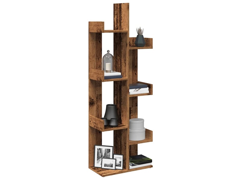  Bibliothèque, meuble de rangement salon vieux bois 48x25,5x140 cm bois d'ingénierie  - Conforama B