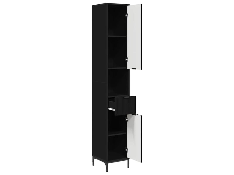 Cabinet de salle de bain, armoire salle de bain noir 31,5 x 33 x 190 cm cf65394 - Conforama E