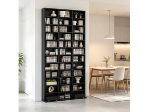 Bibliotheque coloris noir BEAUNIV - 23.5 cm x 195 cm