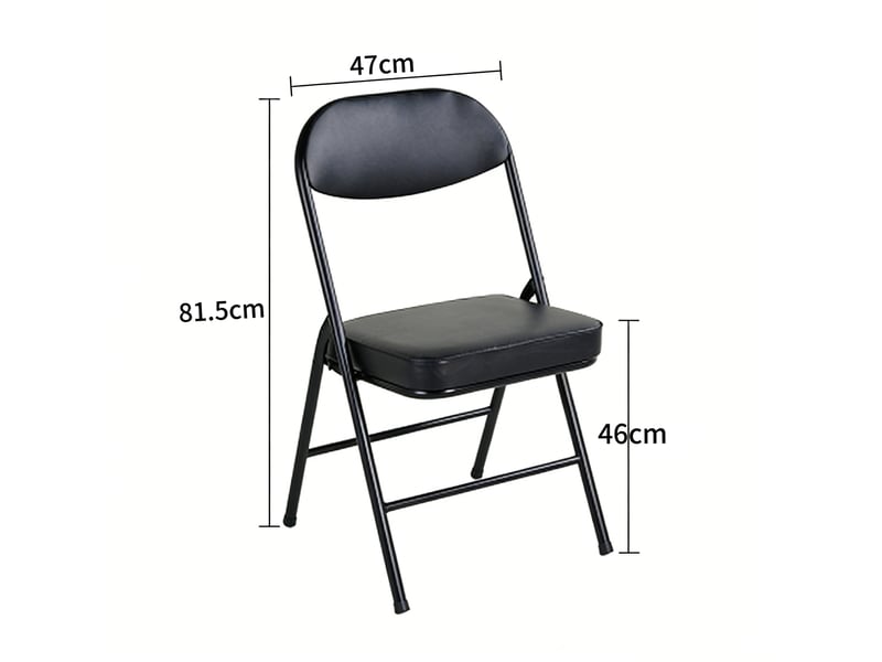 Lot de 4 chaises pliantes rembourrées, cadre métal robuste – siège bureau intérieur, 100 kg, sans montage - Conforama C