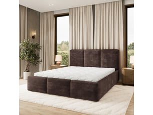 Lit coffre 140x200 cm <strong>MASSENO</strong>  <strong></strong> coloris marron
