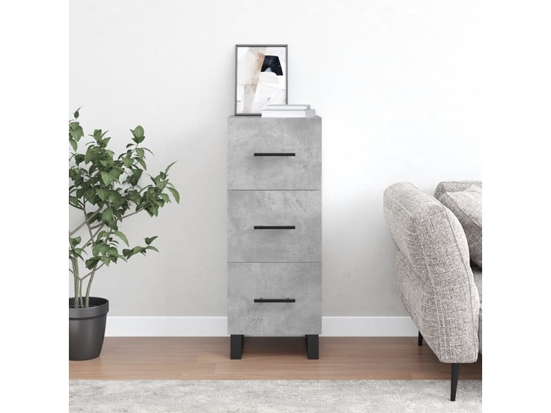  Buffet - bahut - meuble de rangement gris béton 34,5x34x90 cm bois d'ingénierie  - Conforama B