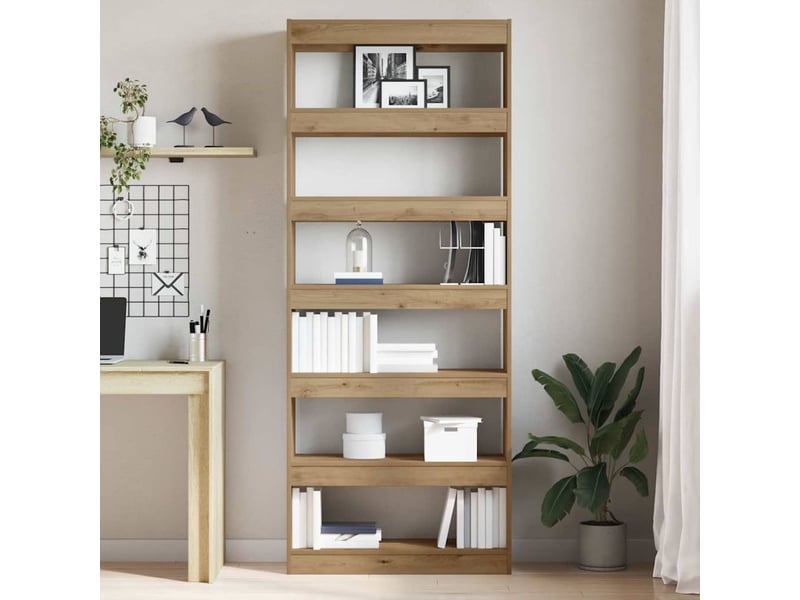 Bibliothèque 6 niveaux, armoire à livres 80 x 30 x 198 cm bois d'ingénierie shl5845 - Conforama D